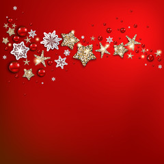 Fotobehang - Holiday red christmas card
