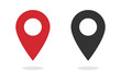 Pin - Vector icon location pin. Map pin icon red and black color