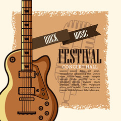 Canvas Print - Rock musica festival flyer icon vector illustration graphic design