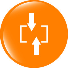 Poster - arrow set on web icon (button) . Trendy flat style sign isolated on white background