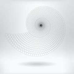 Wall Mural - flat vector computer generated annular helix fractal - generative art