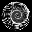 Flat Vector Computer Generated Phyllotaxis Dotted Helix Fractal - Generative Op Art  