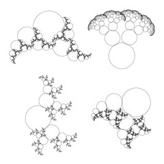 Wall Mural - flat vector computer generated annular fractal - generative art