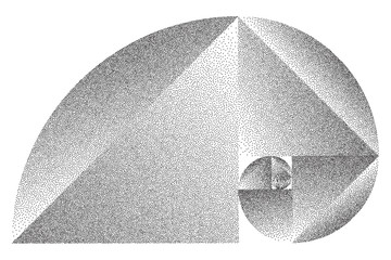 Stippled Fibonacci Spiral - Vector Op Art