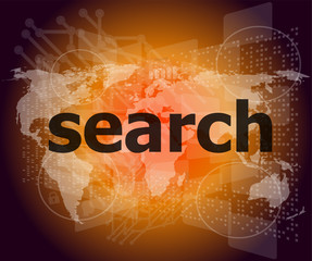 Poster - SEO web development concept: words Search on digital background
