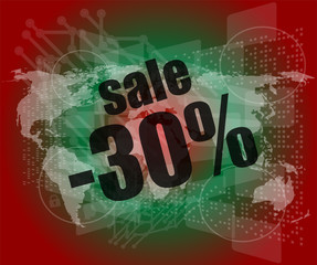 Poster - sale percentage on business digital touch screen