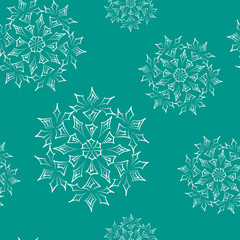  hand-drawn black-and-white snowflake 