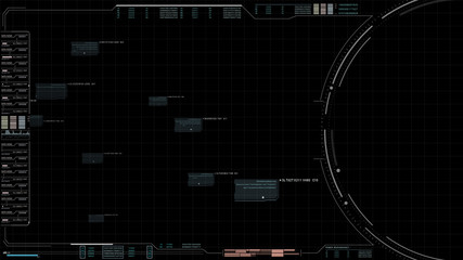 Fototapete - Hi-tech user interface head up display for background computer desktop screen display
