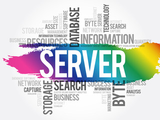 Aufkleber - SERVER word cloud collage, business concept background