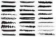 © Maria Cherevan - Vector set of black grunge brush strokes. Black ink painted vector set