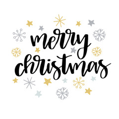 Wall Mural - Merry Christmas vector text