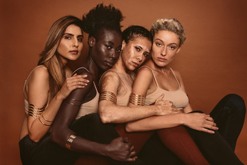 Wall Mural - multi ethnic women with different skin tones