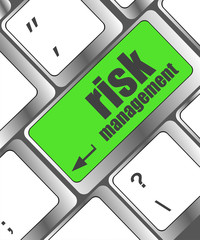 Poster - Keyboard with risk management button, internet concept