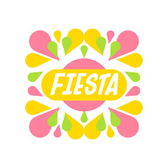 Canvas Print - Fiesta logo, colorful label for a holiday or festival