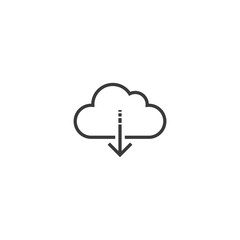 Poster - download Icon. line style vector illustration