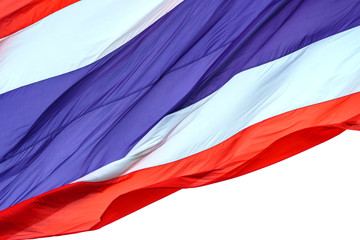 Wall Mural - Waving flag of Thailand on white background