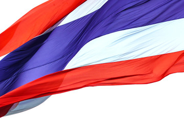 Wall Mural - Waving flag of Thailand on white background