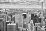 Fototapeta  - Black and white picture of New York City skyline, USA.