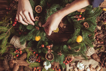 Wall Mural - Nature wreath making