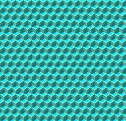 Poster - Abstract colored cubes. Seamless pattern background. 3d rendering
