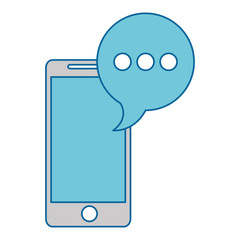 Wall Mural - smartphone device with speech bubble