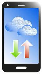 Poster - smart phone, tablet cloud download icon