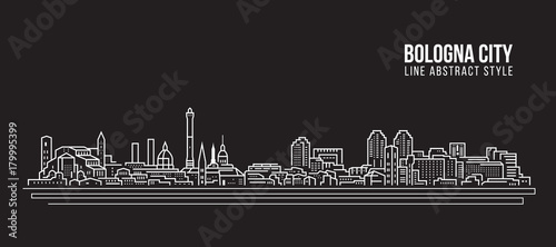 Fotografía Cityscape Building Line art Vector Illustration design - Bologna city