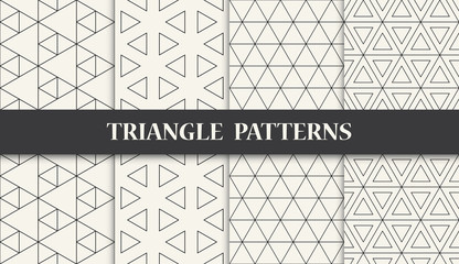 black and white geometric triangle pattern set