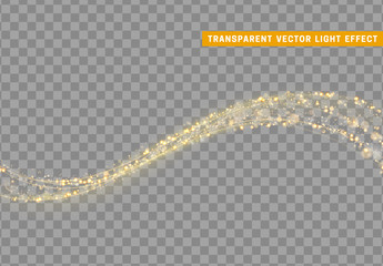 Wall Mural - magic light effect. stardust golden glitter. sparkle star dust vector illustration.