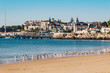 Cascais Panorama with the beach and promenade in Cascais, Portugal