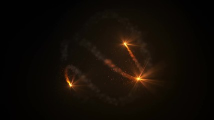 Wall Mural - fire comet light flying. shining lights in motion with small particles. ring of fire, plasma ring on