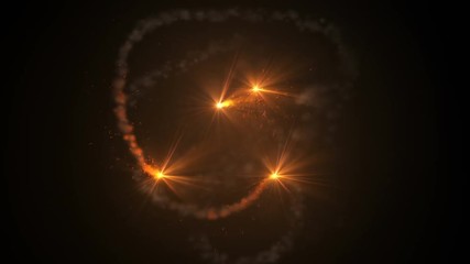 Wall Mural - fire comet light flying. shining lights in motion with small particles. ring of fire, plasma ring on