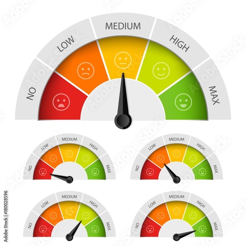 Fotografie, Obraz Creative vector illustration of rating customer satisfaction meter