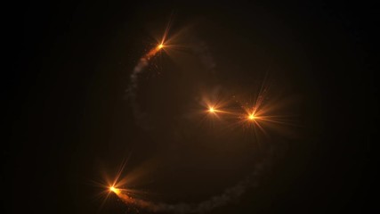 Wall Mural - fire comet light flying. shining lights in motion with small particles. ring of fire, plasma ring on