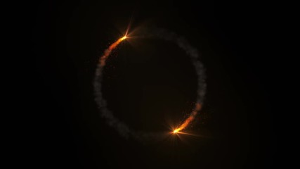 Wall Mural - fire comet light flying. shining lights in motion with small particles. ring of fire, plasma ring on