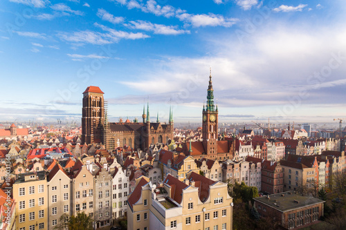 Zdjęcie XXL Stare Miasto w Gdańsku, widok z góry