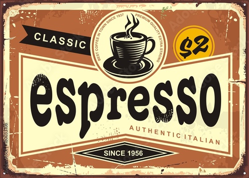 Dekoracja na wymiar  reklamuje-autentyczny-wloski-znak-blaszany-vintage-espresso