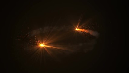 Wall Mural - fire comet light flying. shining lights in motion with small particles. ring of fire, plasma ring on
