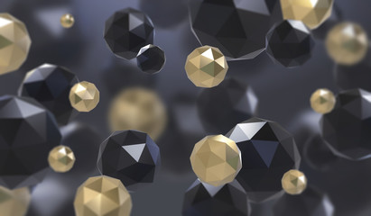 Poster - abstract background with geometric shape from triangular faces. chaotic composition of low poly elem