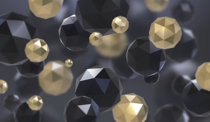 Poster - abstract background with geometric shape from triangular faces. chaotic composition of low poly elem