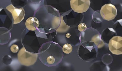 Poster - abstract background with geometric shape from triangular faces. chaotic composition of low poly elem