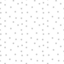 Seamless Vector Pattern With Colored Stars On White Background.