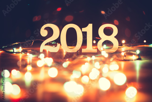 Plakat Happy new year 2018 Christmas and New Year background