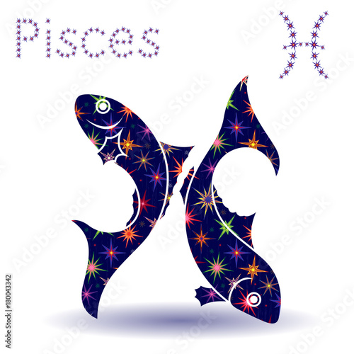 Fotografía Zodiac sign Pisces stencil