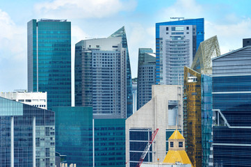 Sticker - Skyscrapers in Singapore Downtown