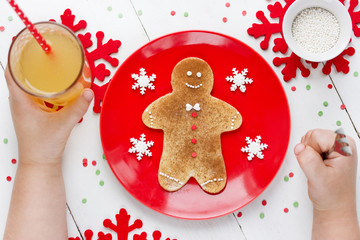 Canvas Print - Christmas gingerbread man pancake