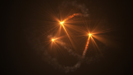 Wall Mural - fire comet flying. shining lights in motion with small particles. ring of fire, plasma ring on a dar