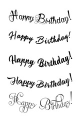 Wall Mural - Vintage Happy Birthday Calligraphic and Typographic. Happy Birthday greeting card with lettering design.