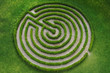 zielony, okrągły labirynt