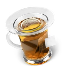 Sticker - Glass of Tea with Tea Bag and Cinnamon Stick